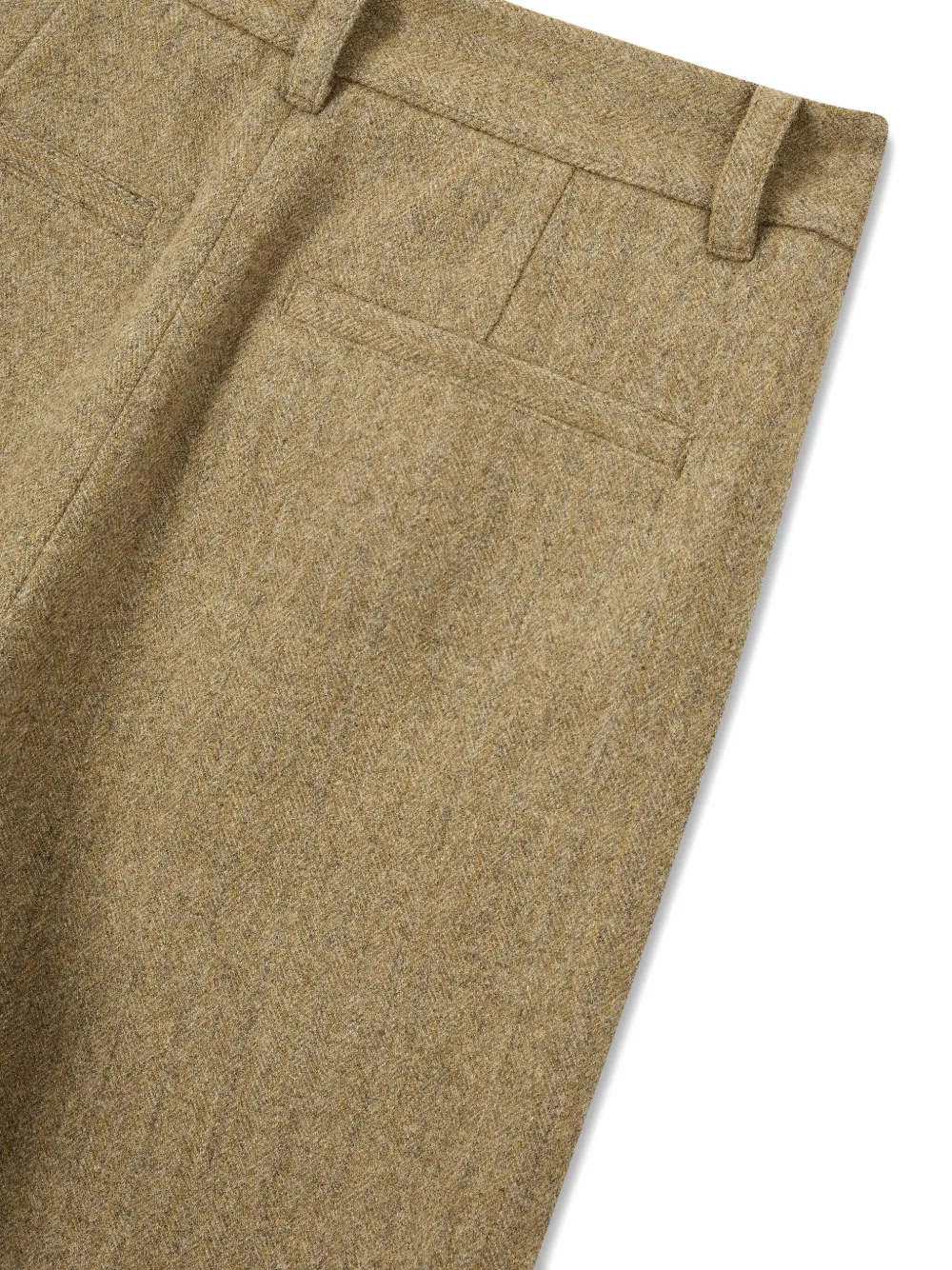 STUDIO TOMBOY Twill broek met visgraatpatroon Beige