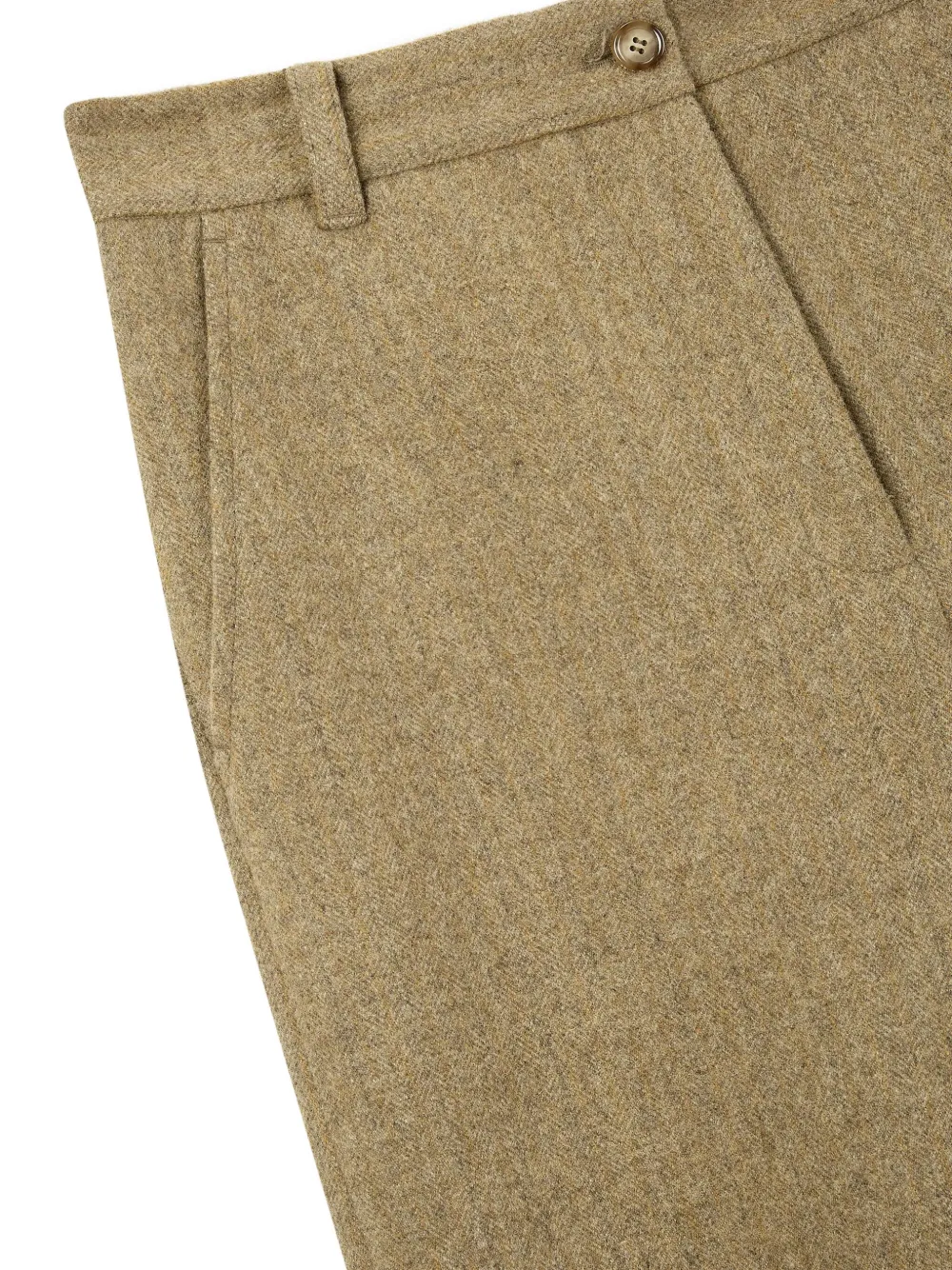 STUDIO TOMBOY Twill broek met visgraatpatroon Beige