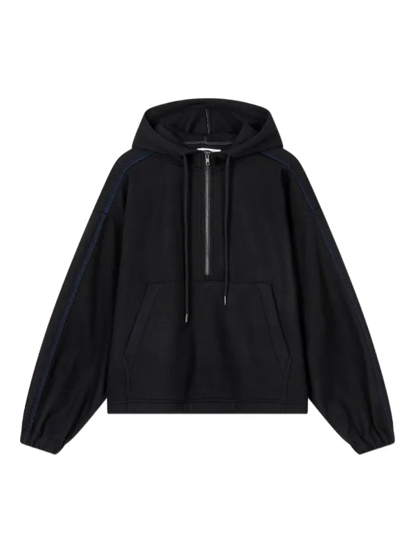美品 ハーフジップフーディー　サイズ2 ブラック ハーフジップ ジップパーカー 黒 TOMBOY ハーフジップ パーカー