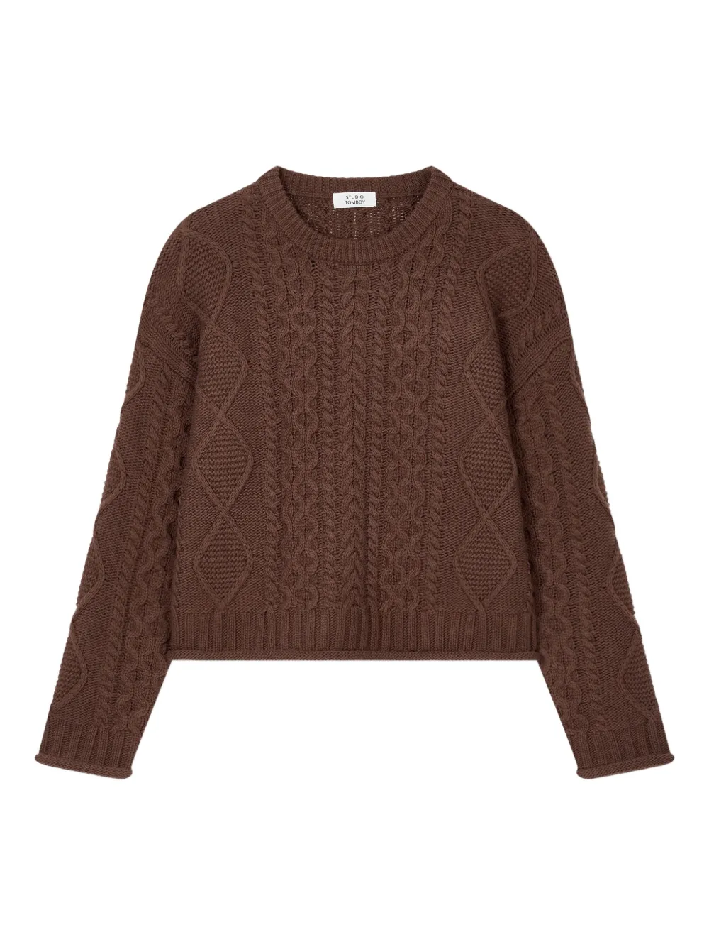 STUDIO TOMBOY cable-knit sweater - Marrone