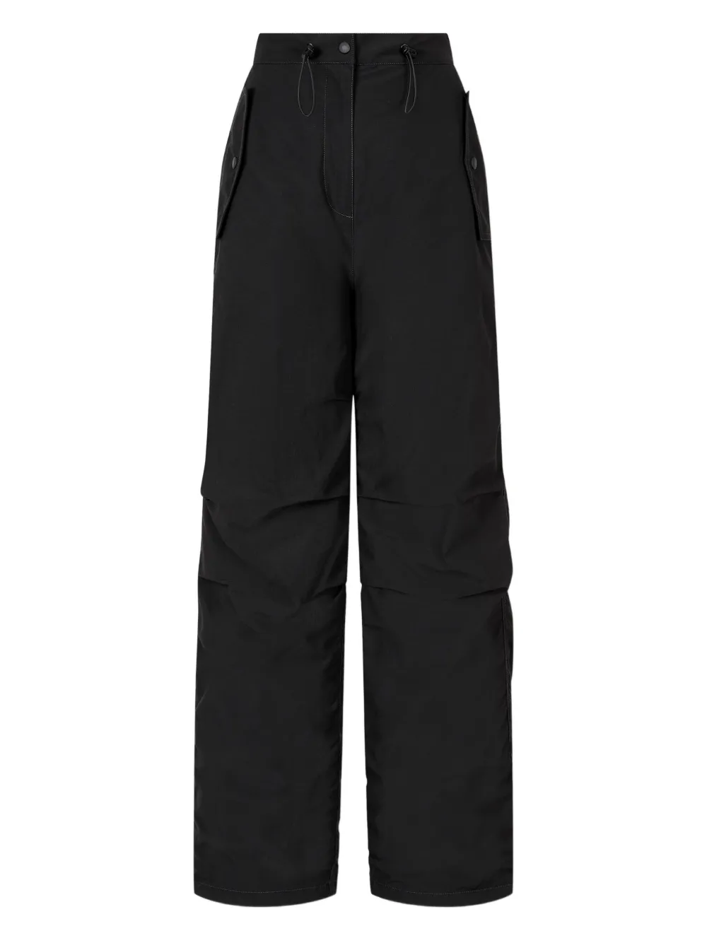 Studio Tomboy Contrast Stitching Parachute Trousers In Black