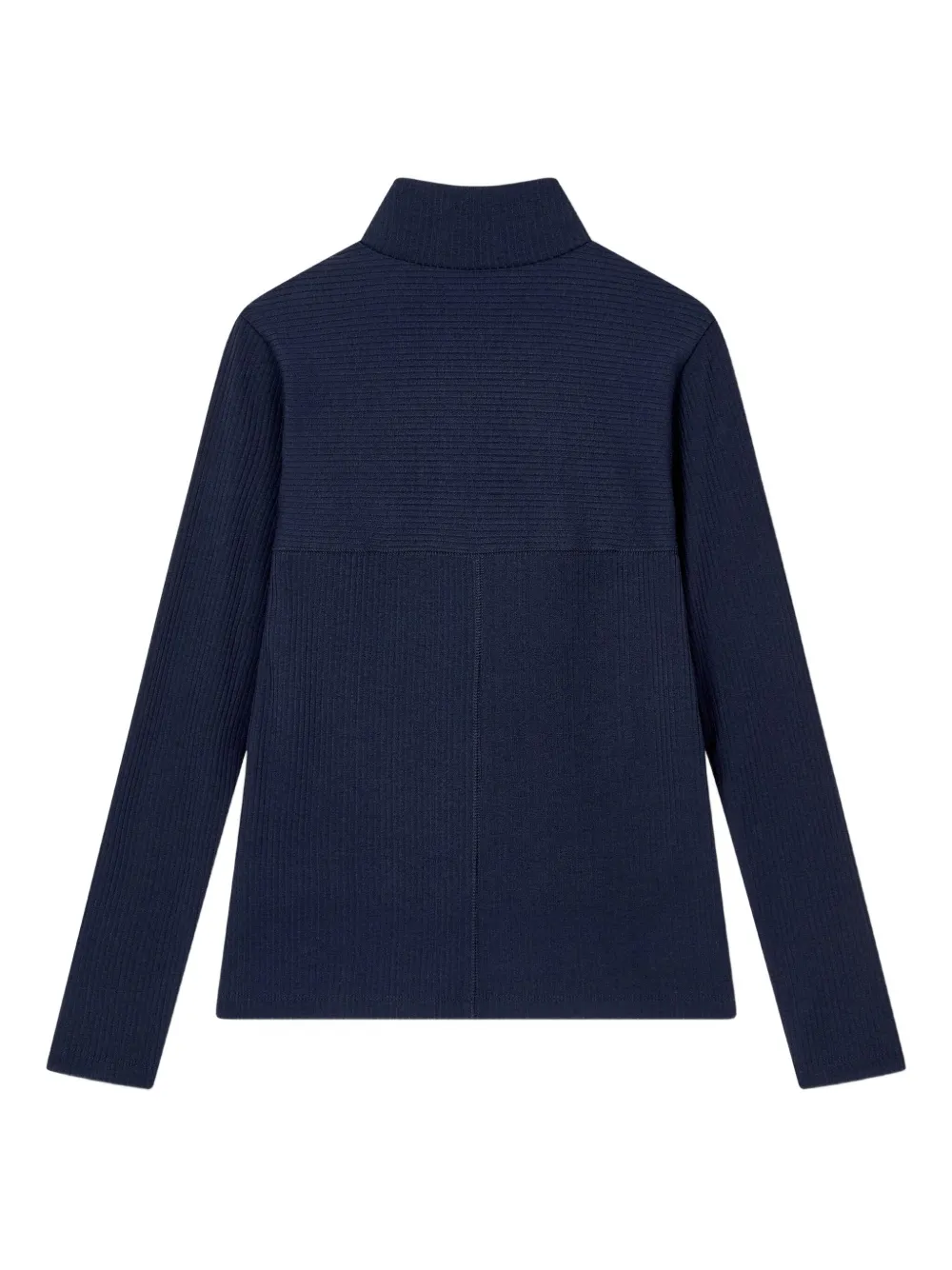STUDIO TOMBOY Ribfluwelen top met lange mouwen en hoge hals - Blauw