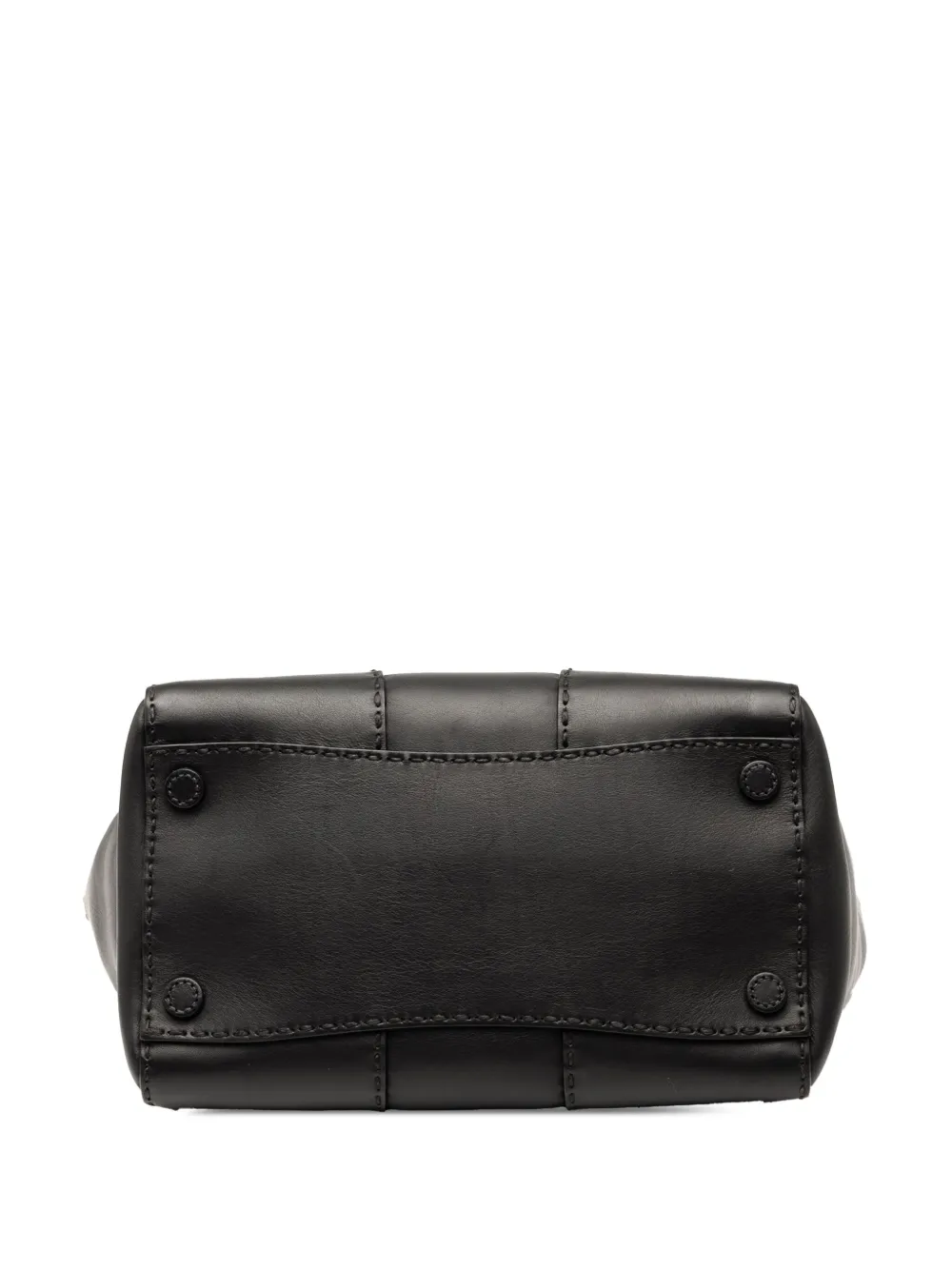 Pre-owned Prada 2010-2025 Small City Calf Stitched Twin Pocket Satchel In Black