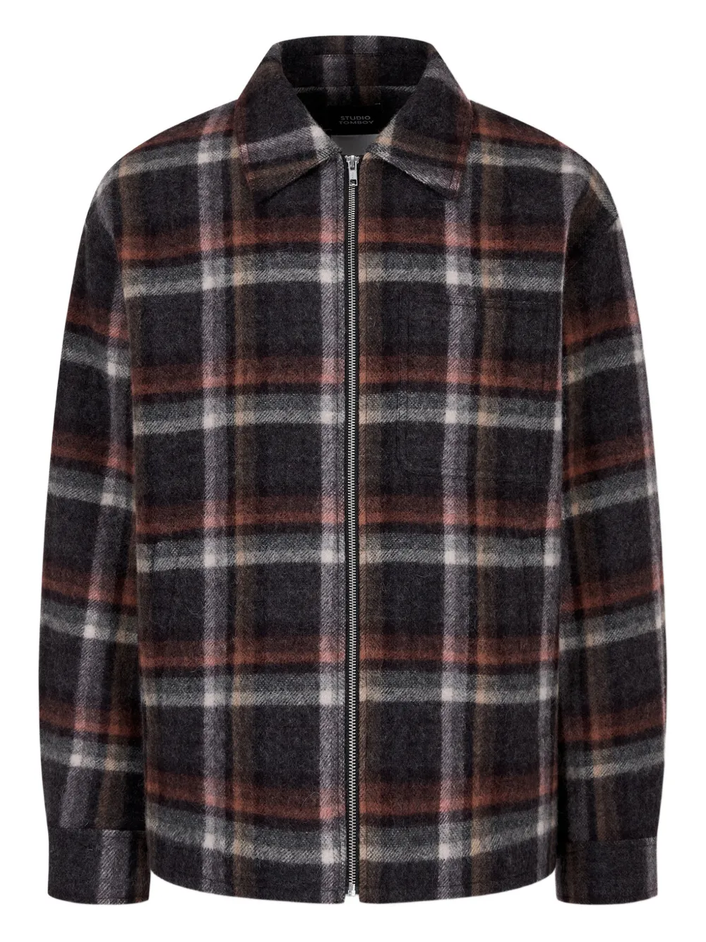 STUDIO TOMBOY check-pattern zip up jacket | gris | Image 1