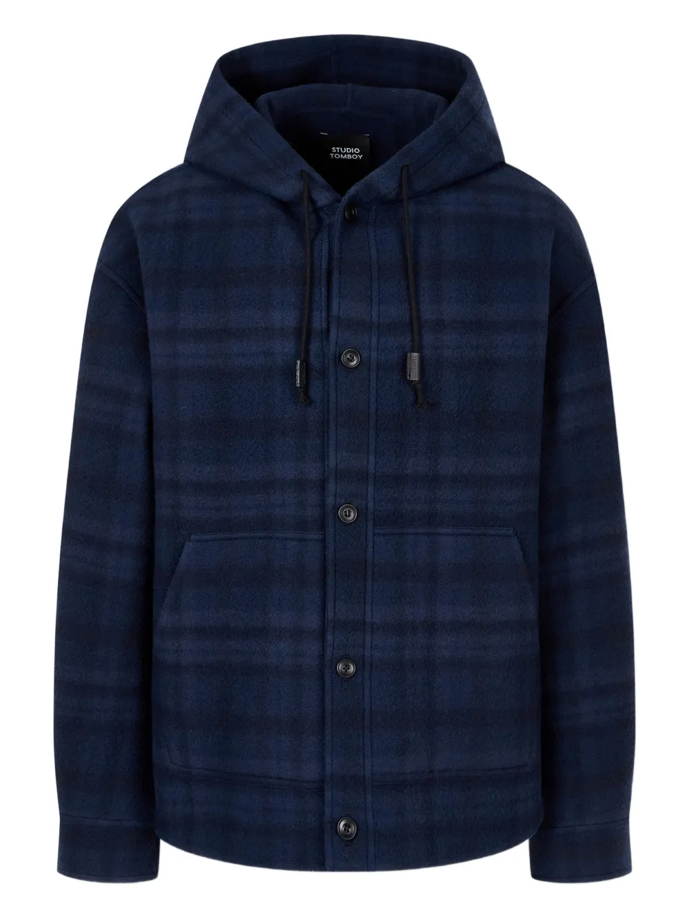 STUDIO TOMBOY check-pattern hooded jacket | azul | Image 1