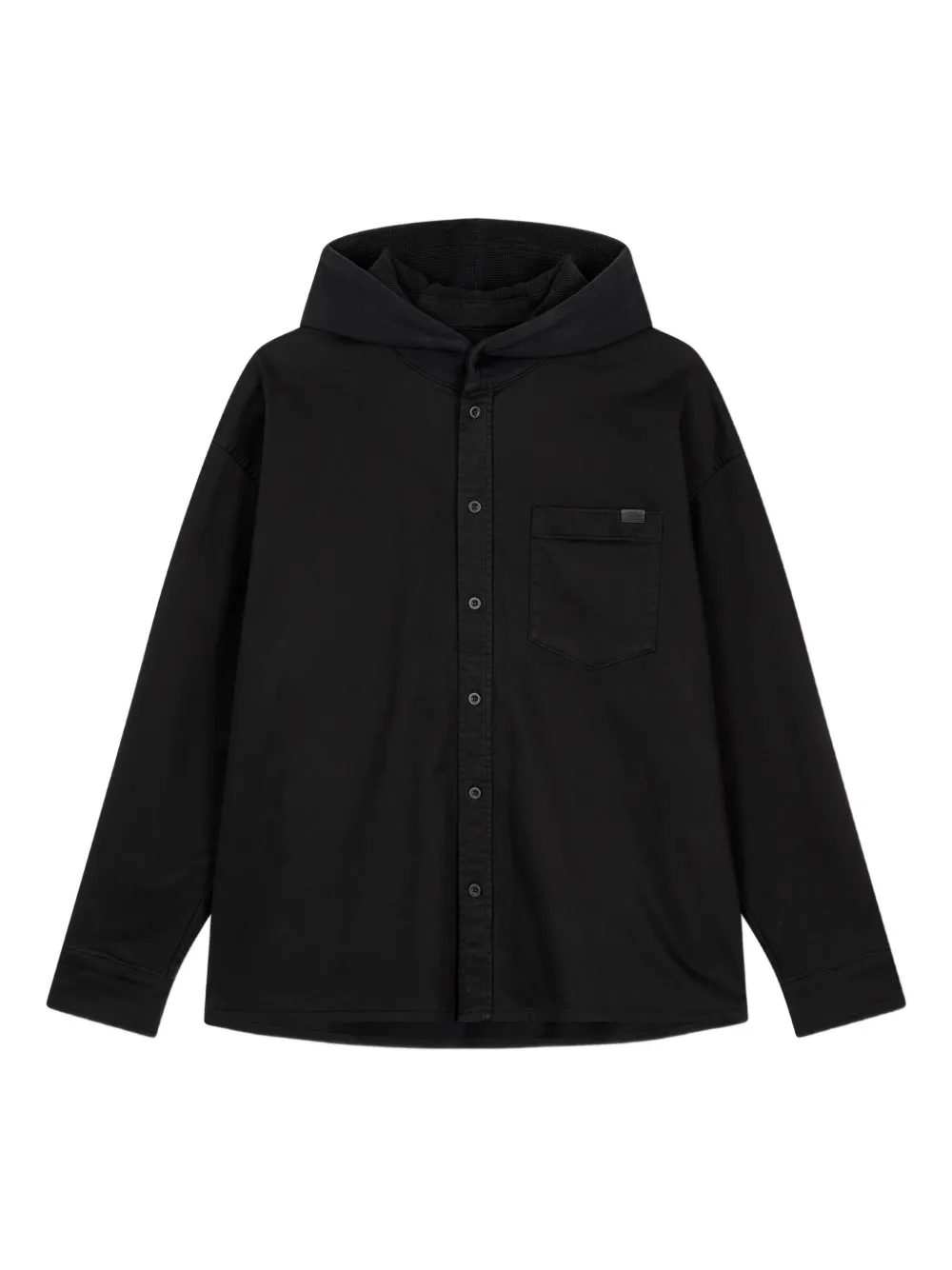 TOMBOY hooded long-sleeve shirt | Black | Image 1