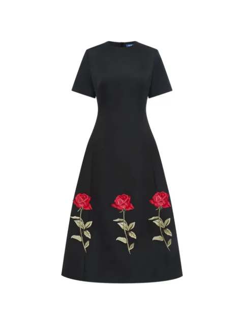 Leo Lin Caroline rose-embroidered midi dress