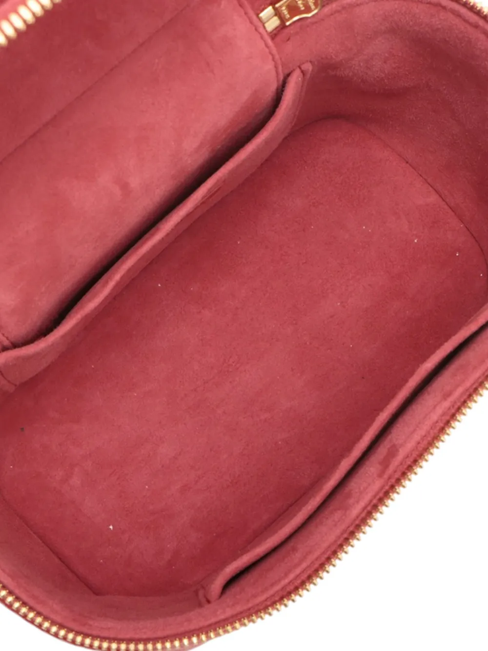 Pre-owned Dior 2021-2025 Small Lambskin Cannage Travel Vanity Case Satchel In Red