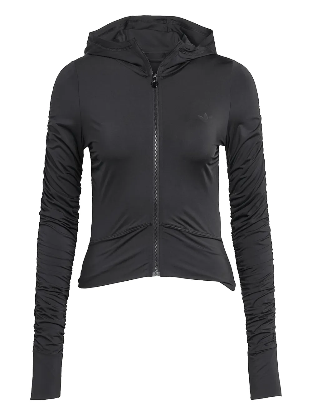 adidas hoodie fruncida con cierre | negro | Image 1