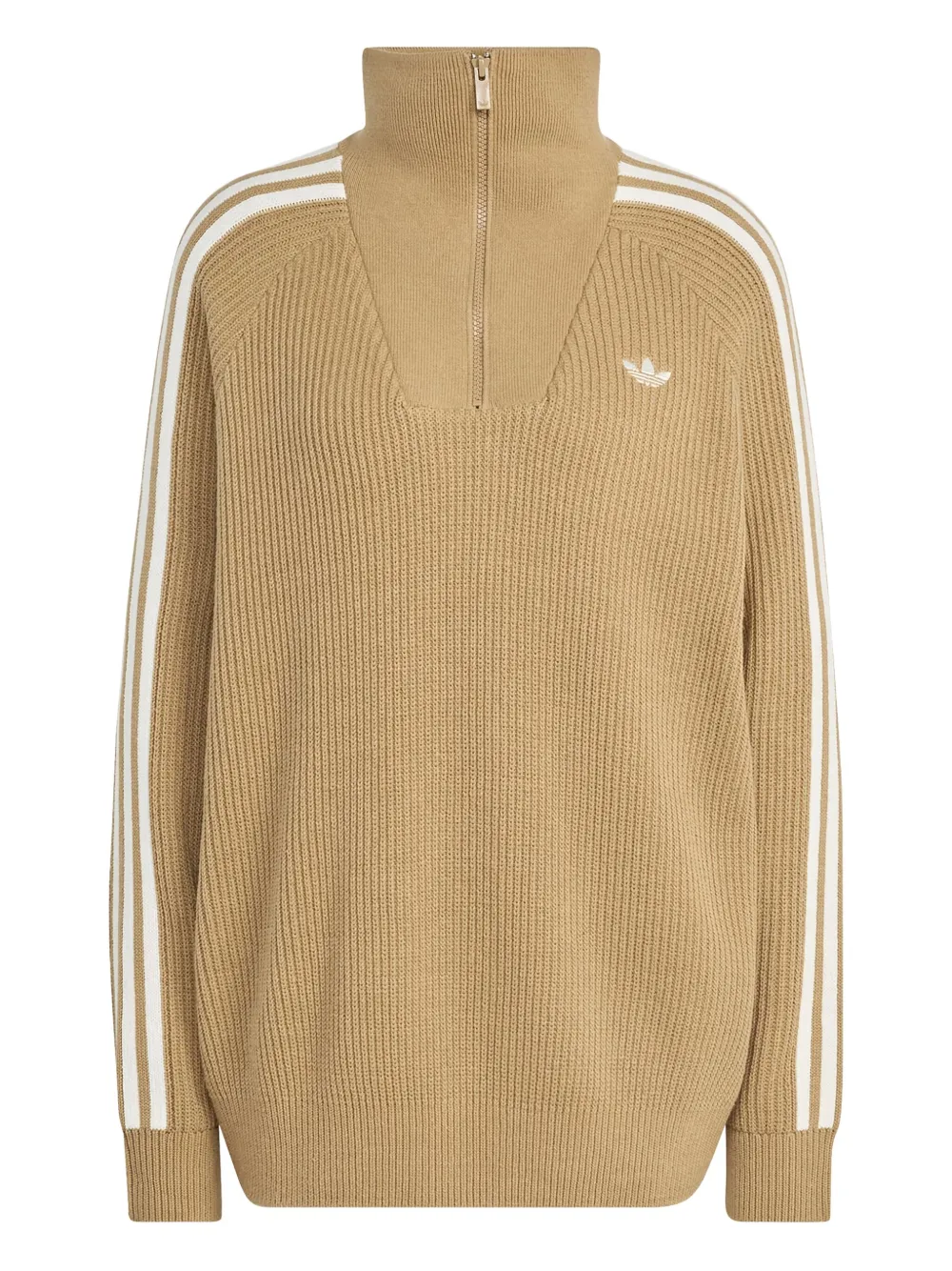 adidas funnel-neck zip-detail jumper - Toni neutri