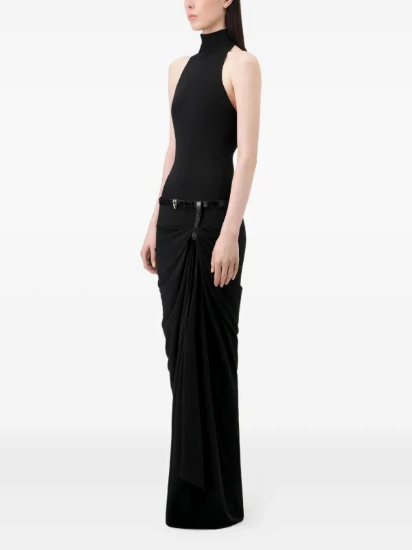 coperni evening dresses Coperni Garter Cotton Blend Long Dress 36 / Black