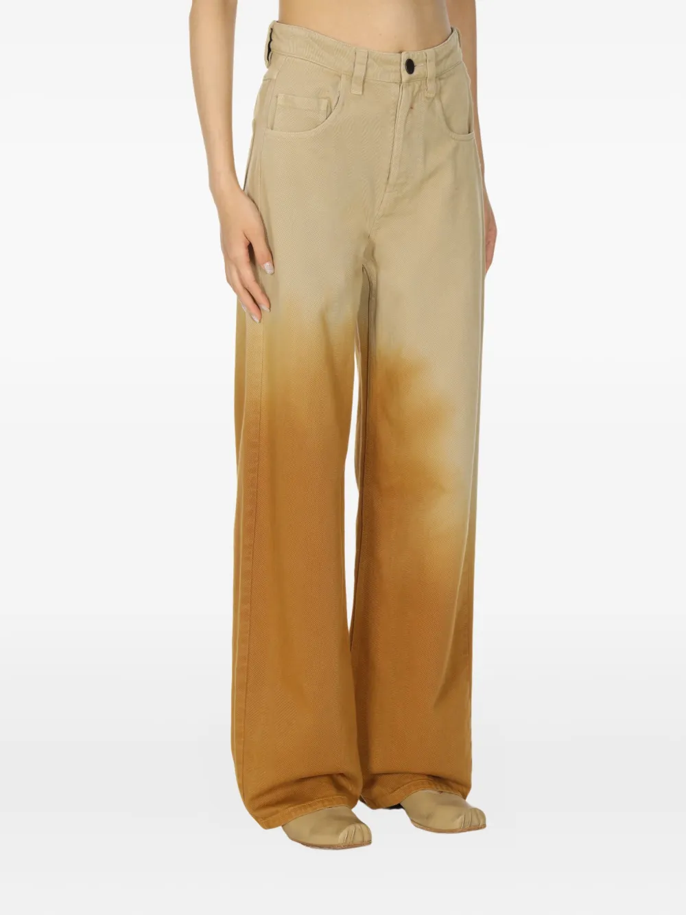Uma Wang Phyllis broek met dip-dye print Beige