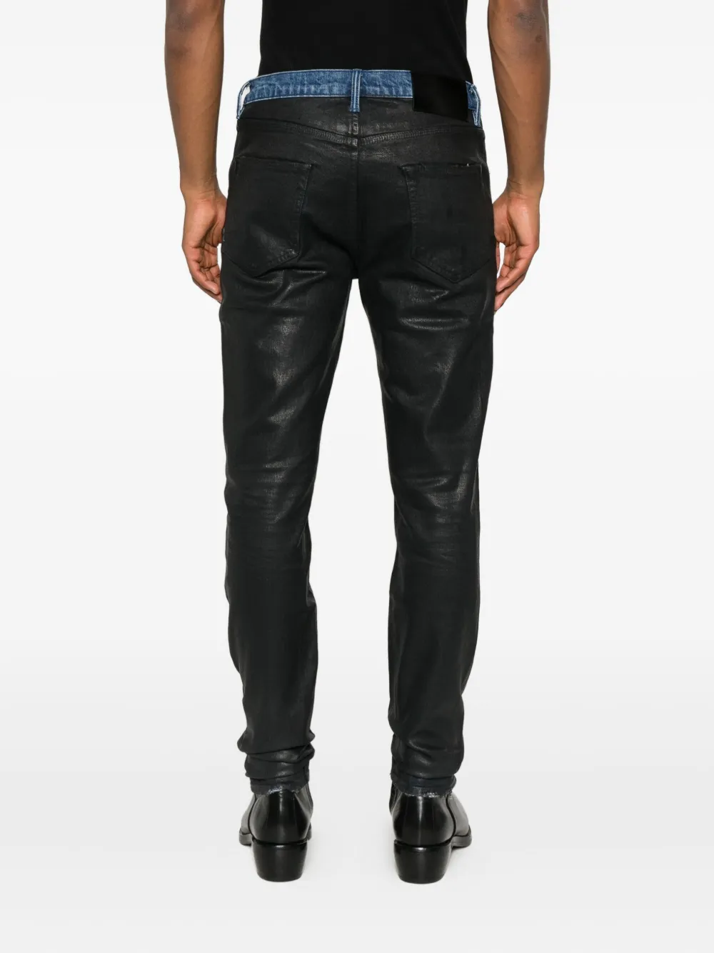 Purple Brand Coated Raw Hem Denim In Black