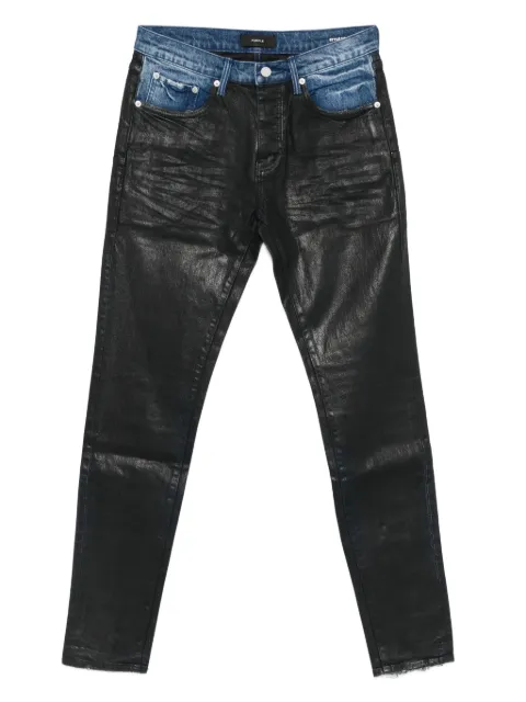 Purple Brand coated raw hem denim