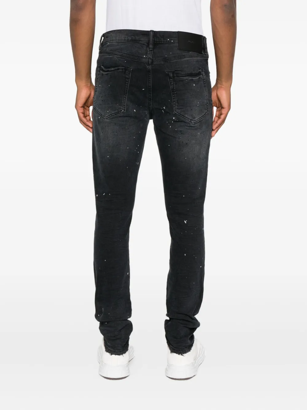 Purple Brand Distressed Splatter Denim In Black