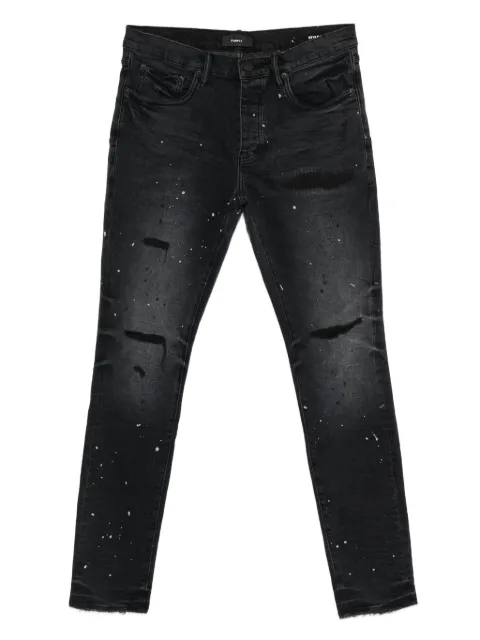 Purple Brand distressed splatter denim
