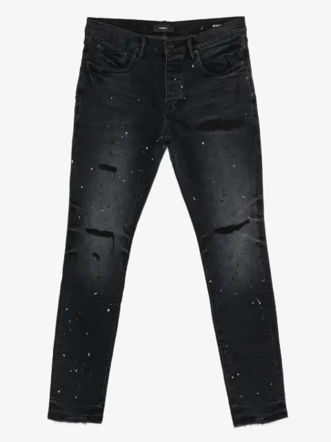 Purple Brand distressed splatter denim