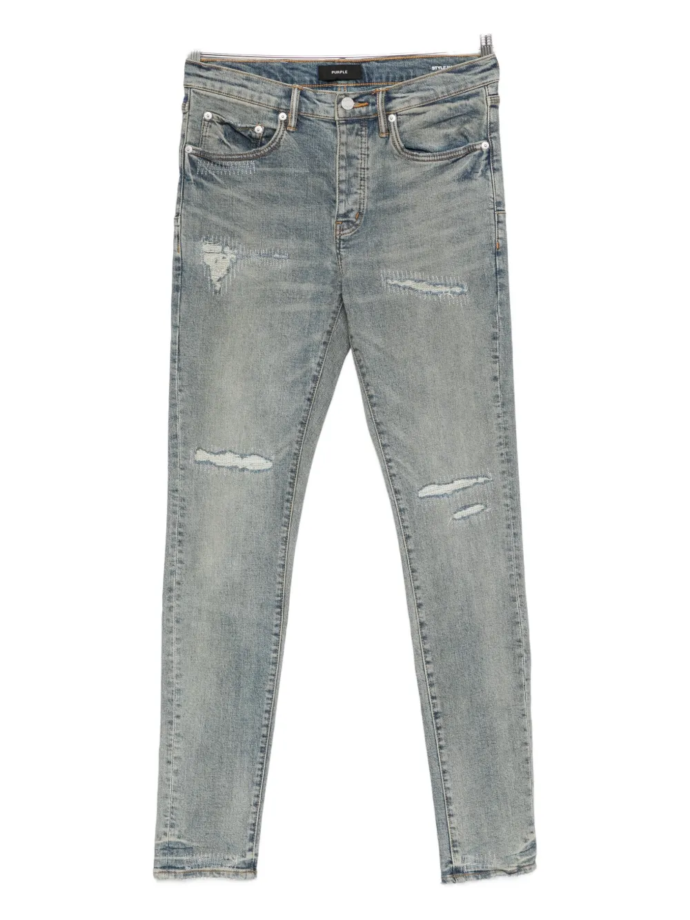 Purple Brand Pants With Worn Details In Blue