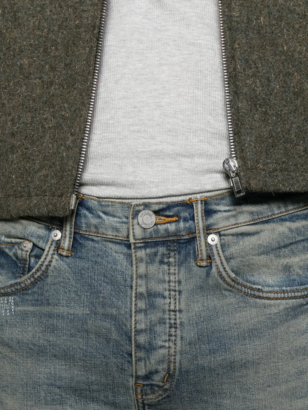 Purple Brand Pants With Worn Details In Blue