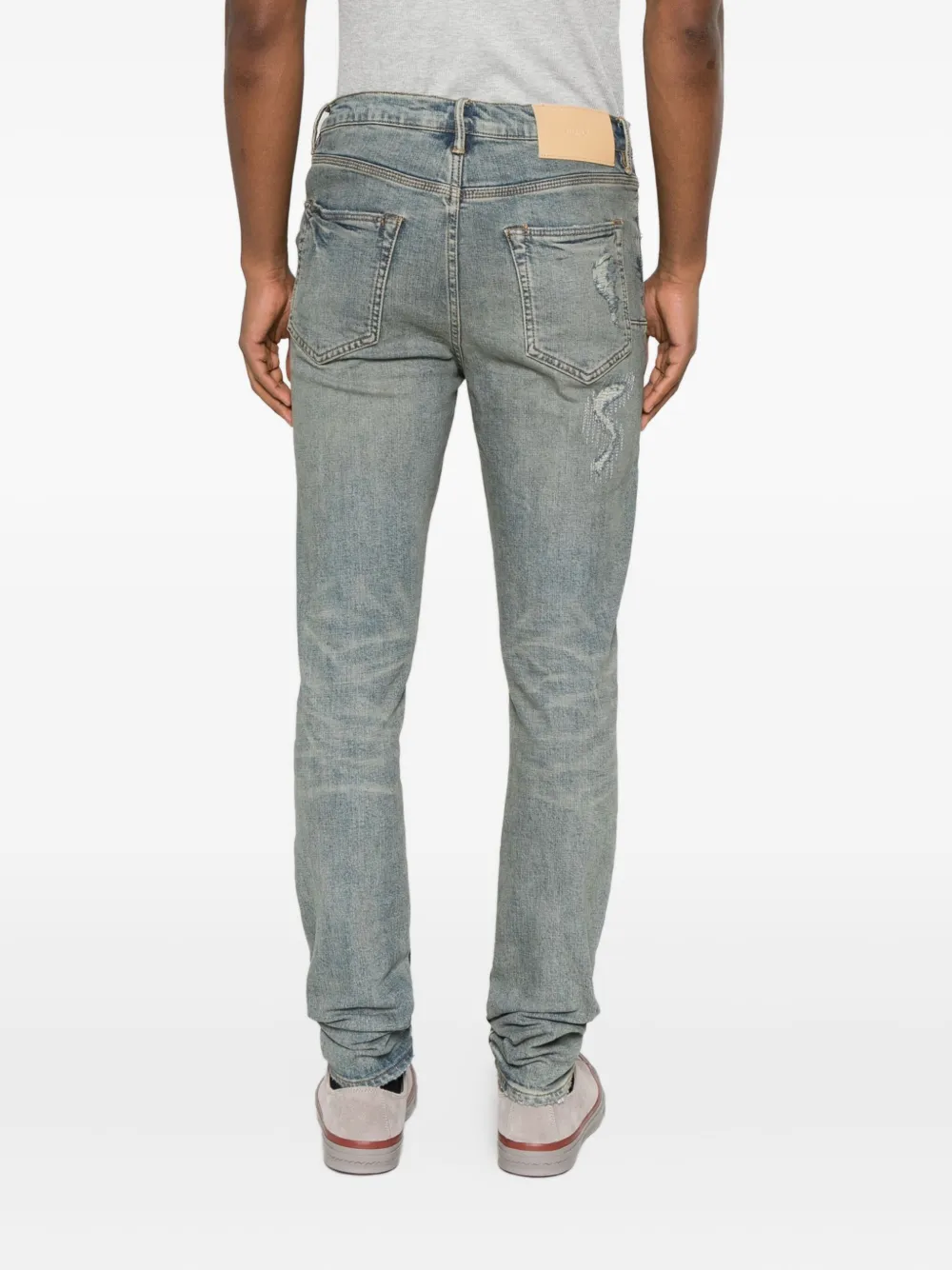 Purple Brand Pants With Worn Details In Blue