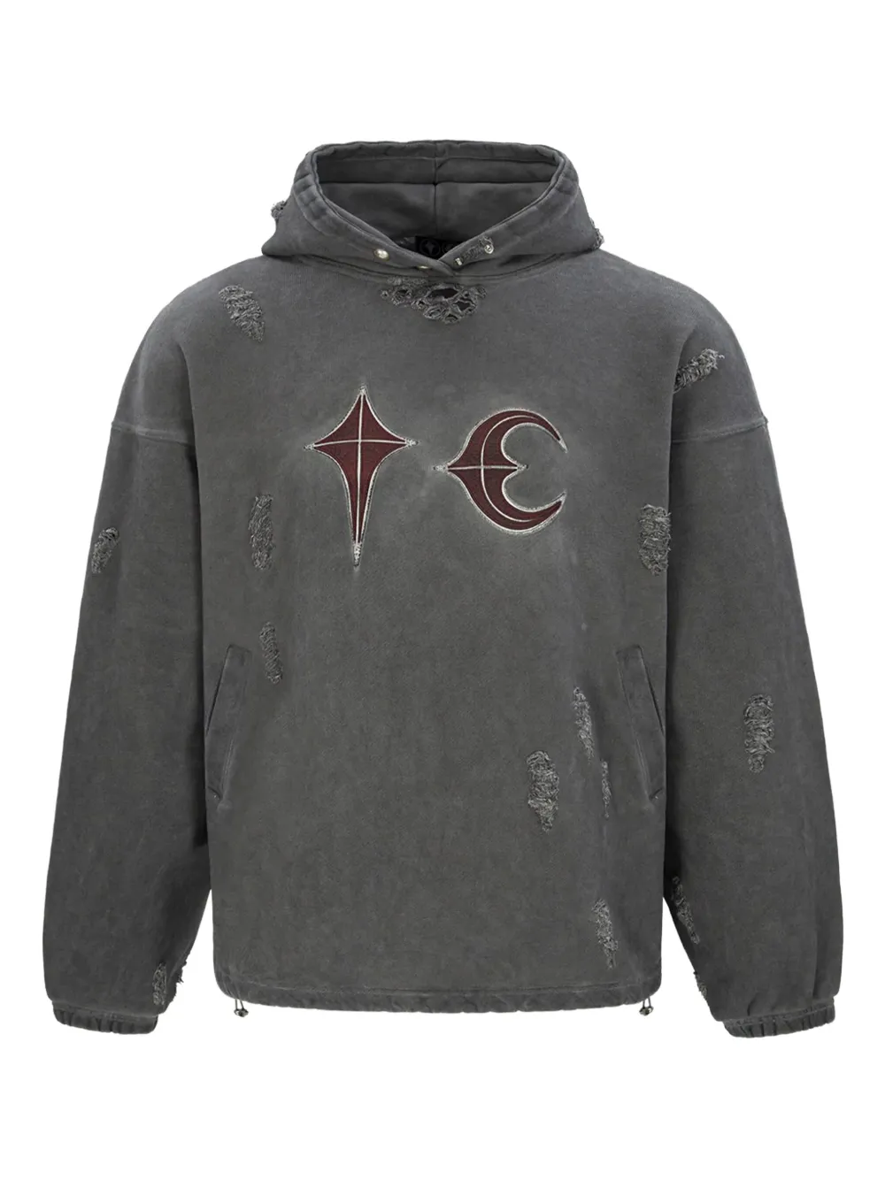 THUG CLUB Rock ダメージ パーカー - グレー THUG CLUB Rock ダメージ パーカー - グレー