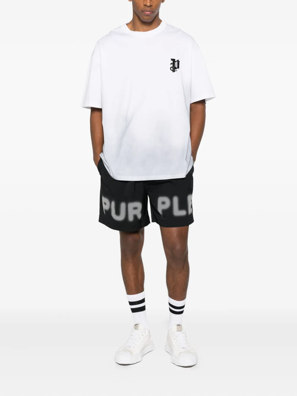 Purple Brand All Around Water Repellent Performance Shorts In Black