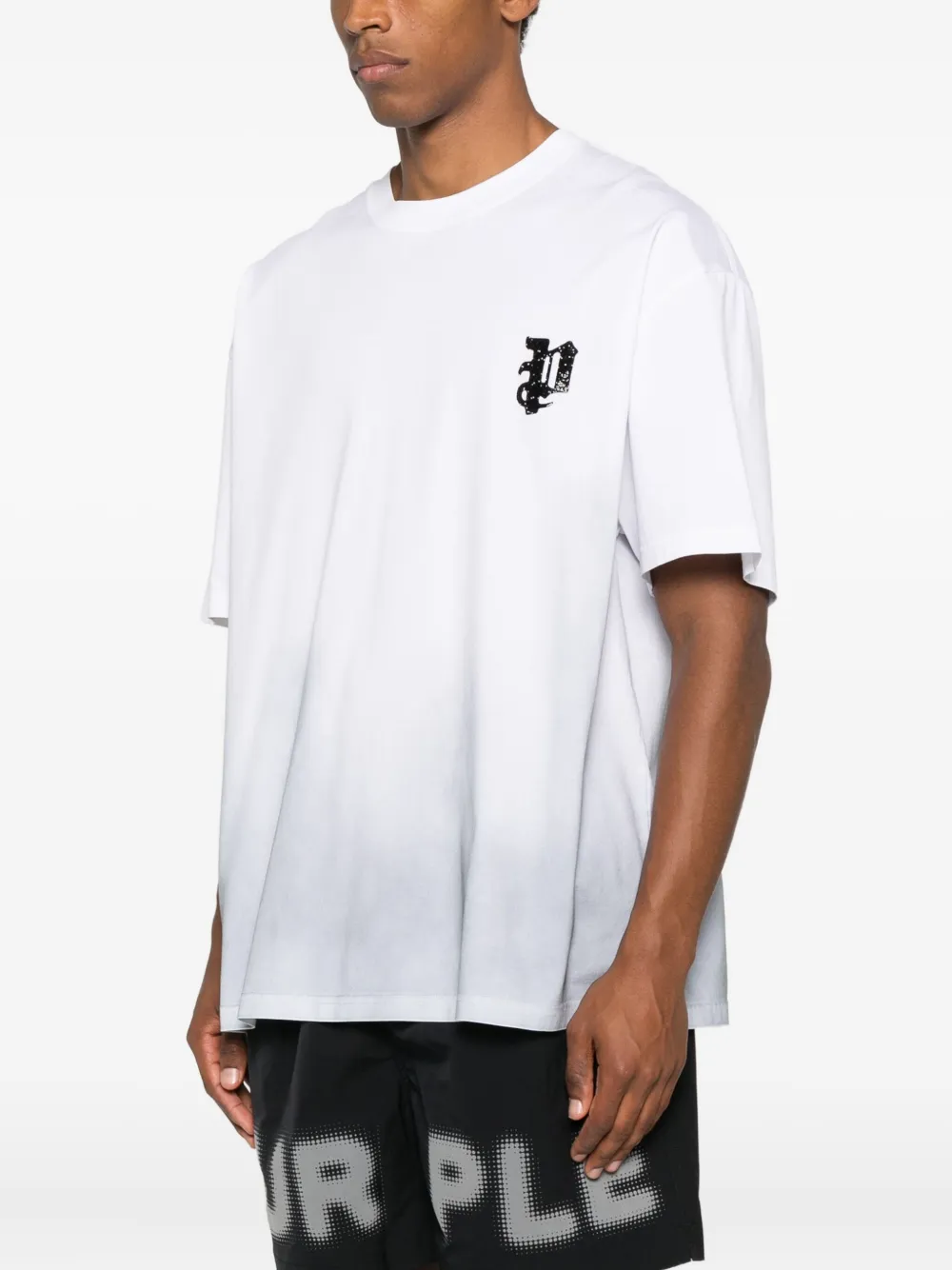 Purple Brand Oversized Graphic Mercerized Cotton T-shirt In White