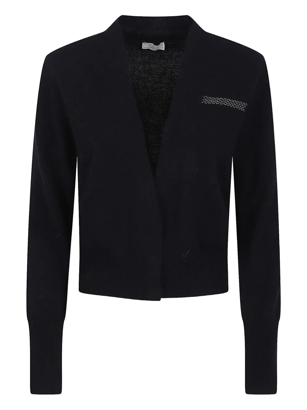 Peserico Long Sleeve V-neck Knit Sweater In Blue