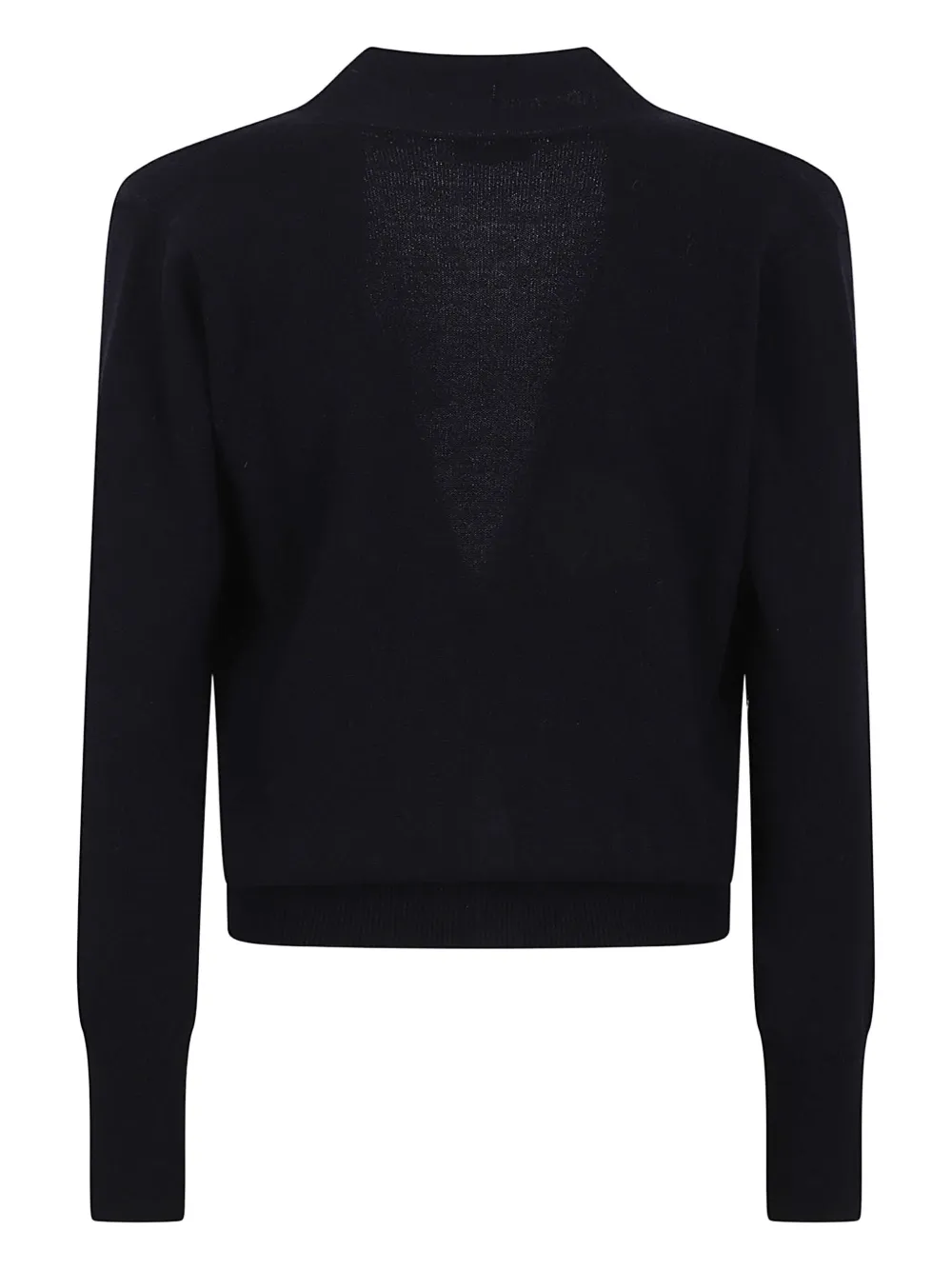 Peserico Long Sleeve V-neck Knit Sweater In Blue