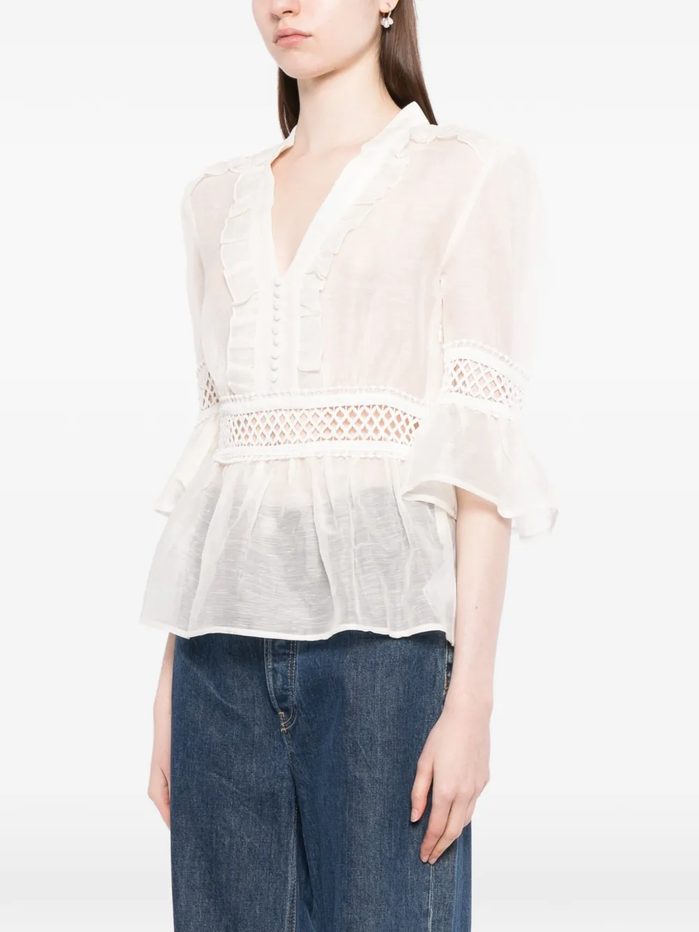  We Are Kindred Blusa Con Peplum - Toni Neutri 