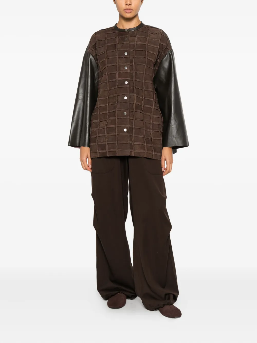 Niccolò Pasqualetti Armatura Panelled Jacket In Brown