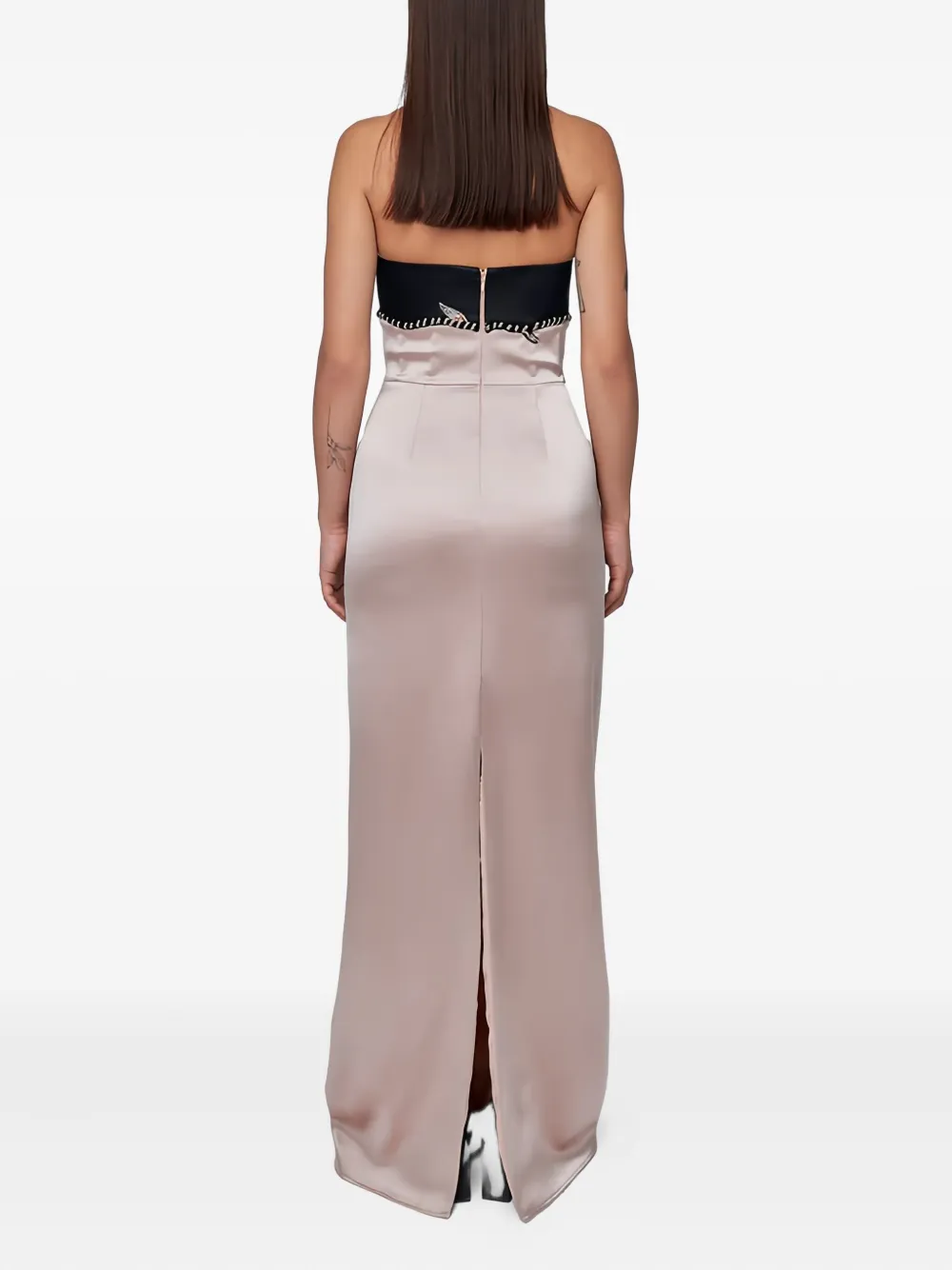 Nafsika Skourti Edith Strapless Gown In Neutral