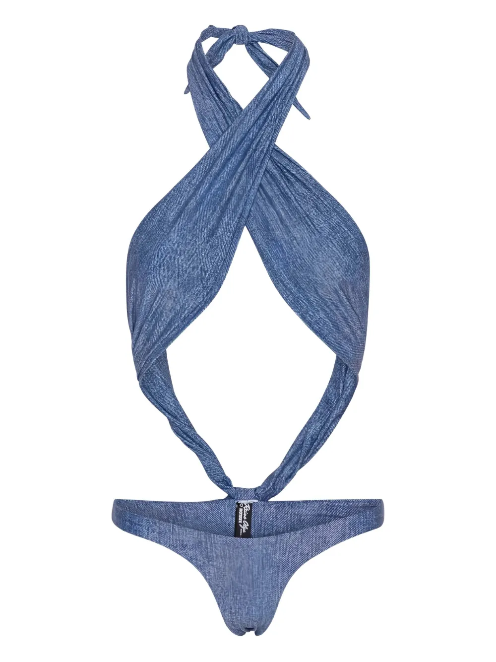 Rotate Birger Christensen X Reina Olga Soft Mixed Swimsuit In Blue