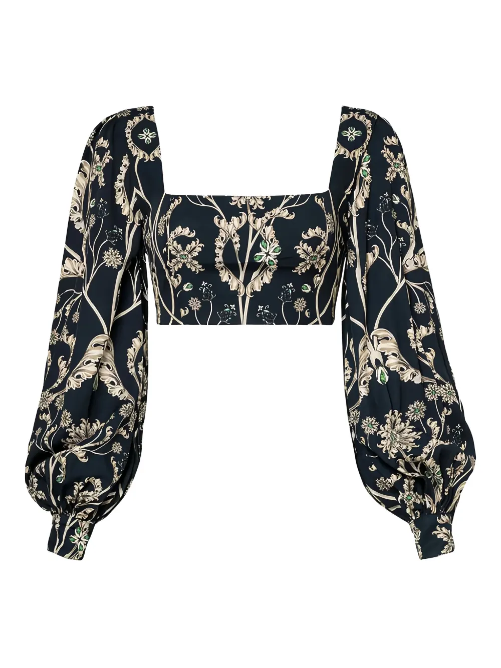 Agua By Agua Bendita Pera Gema Balloon-sleeve Top In Black