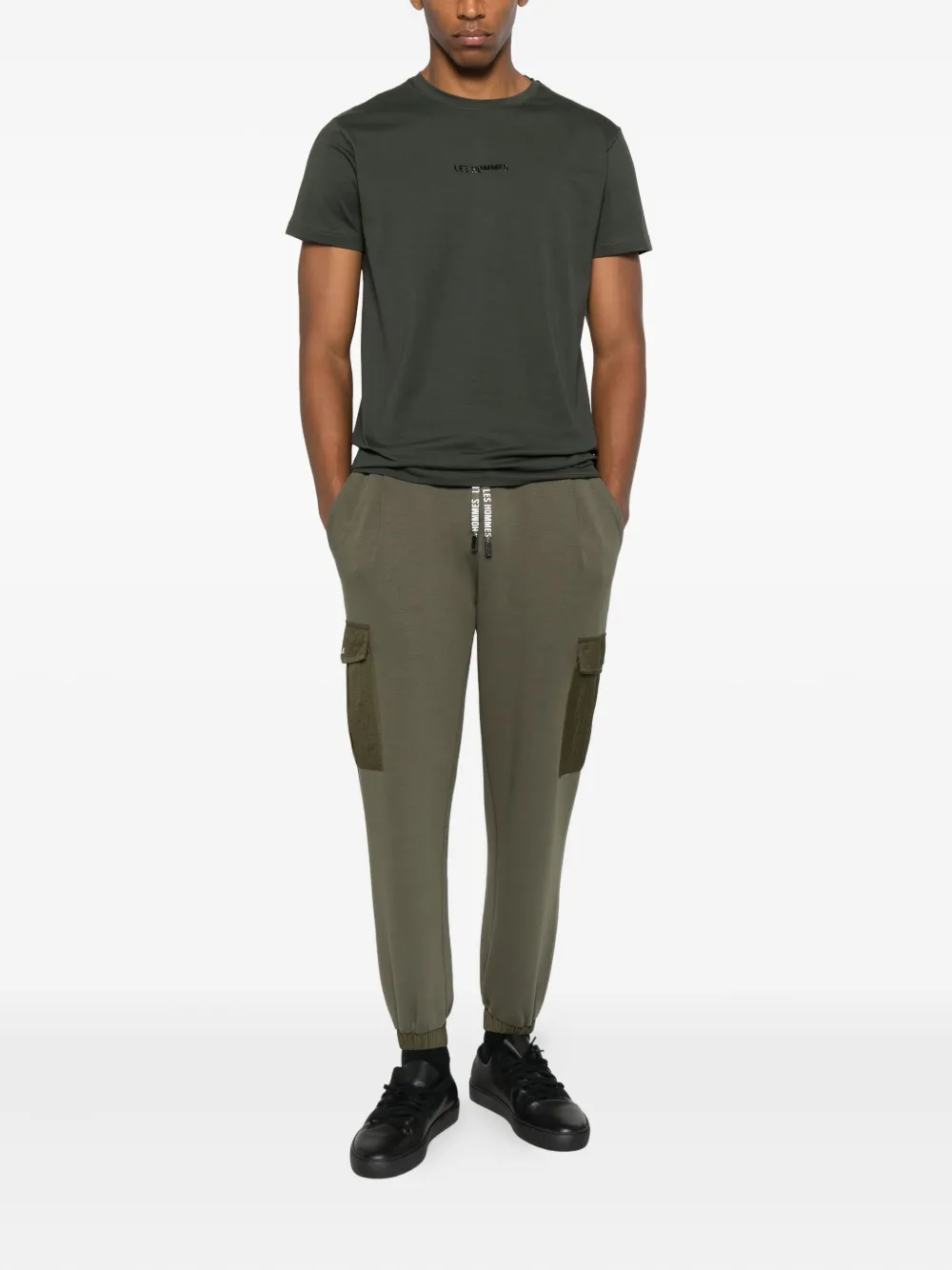 Les Hommes Urban Broek met cargo zak - Groen