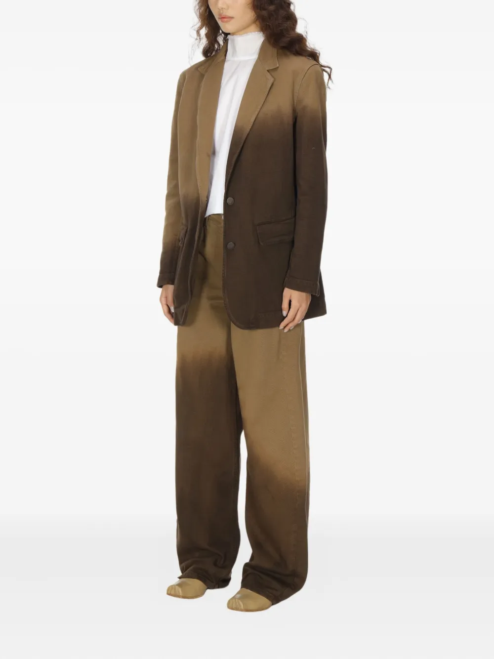 Uma Wang Jane blazer met zak Bruin