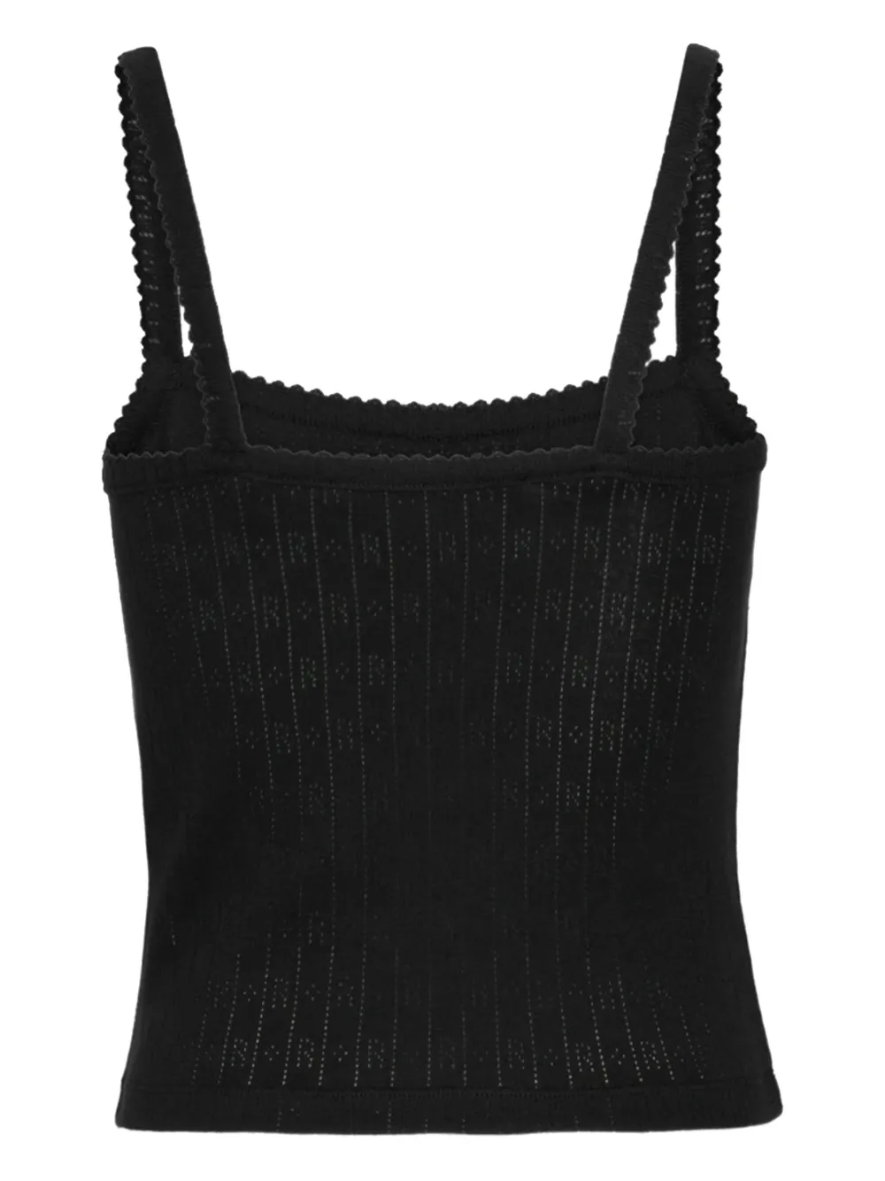 Rotate Birger Christensen Pointelle Top In Black