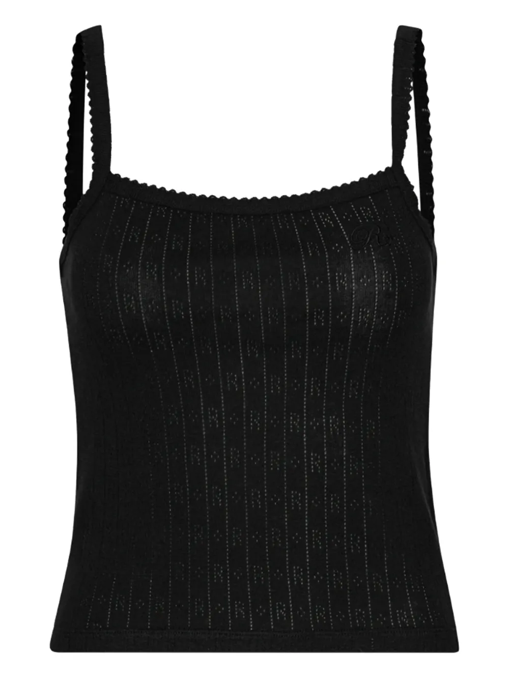 Rotate Birger Christensen Pointelle Top In Black