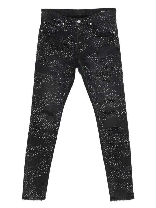 Purple Brand ダメージ ジーンズ | ブラック | FARFETCH JP