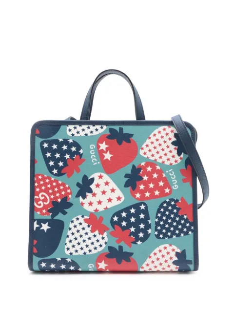Gucci Pre-Owned 2016-2025 Childrens Printed Coated Canvas Strawberry satchel