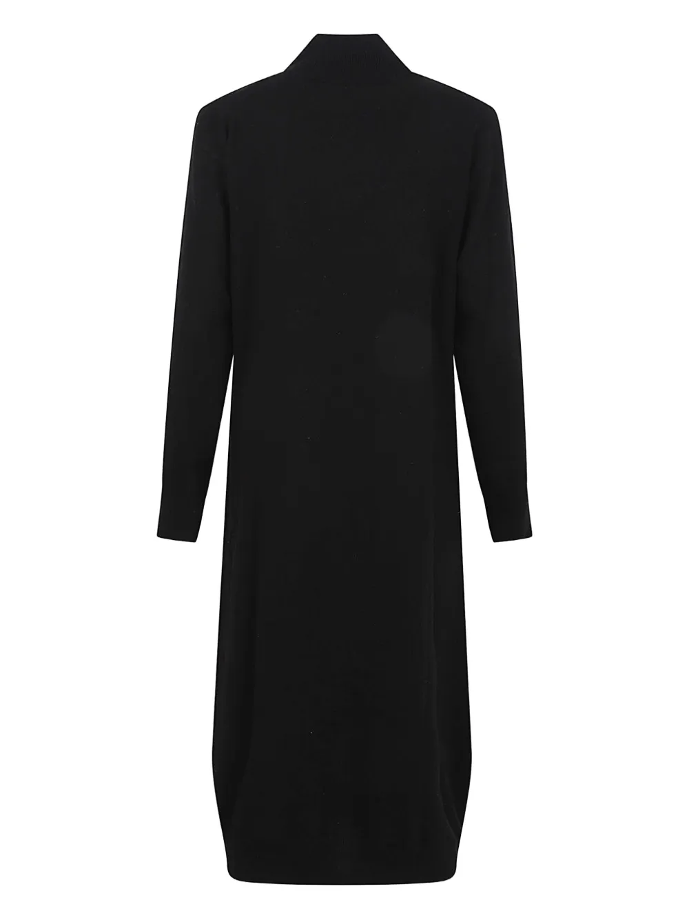 Peserico Knit Dress With Long Sleeves And Ribbed Cuffs In Black