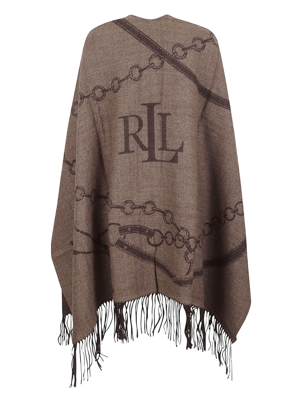 Ralph Lauren Chain-pattern Cape In Brown