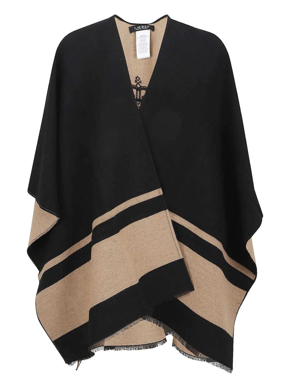 Lauren Ralph Lauren Poncho a righe - Nero