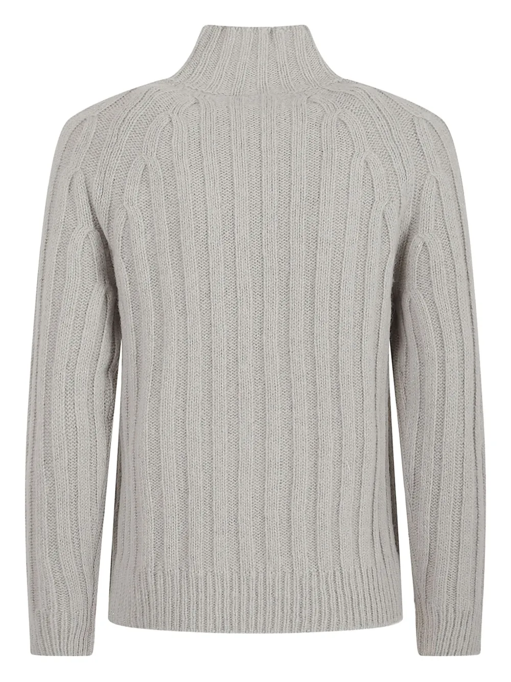 Peserico High Neck Long Sleeve Knit Sweater In Gray