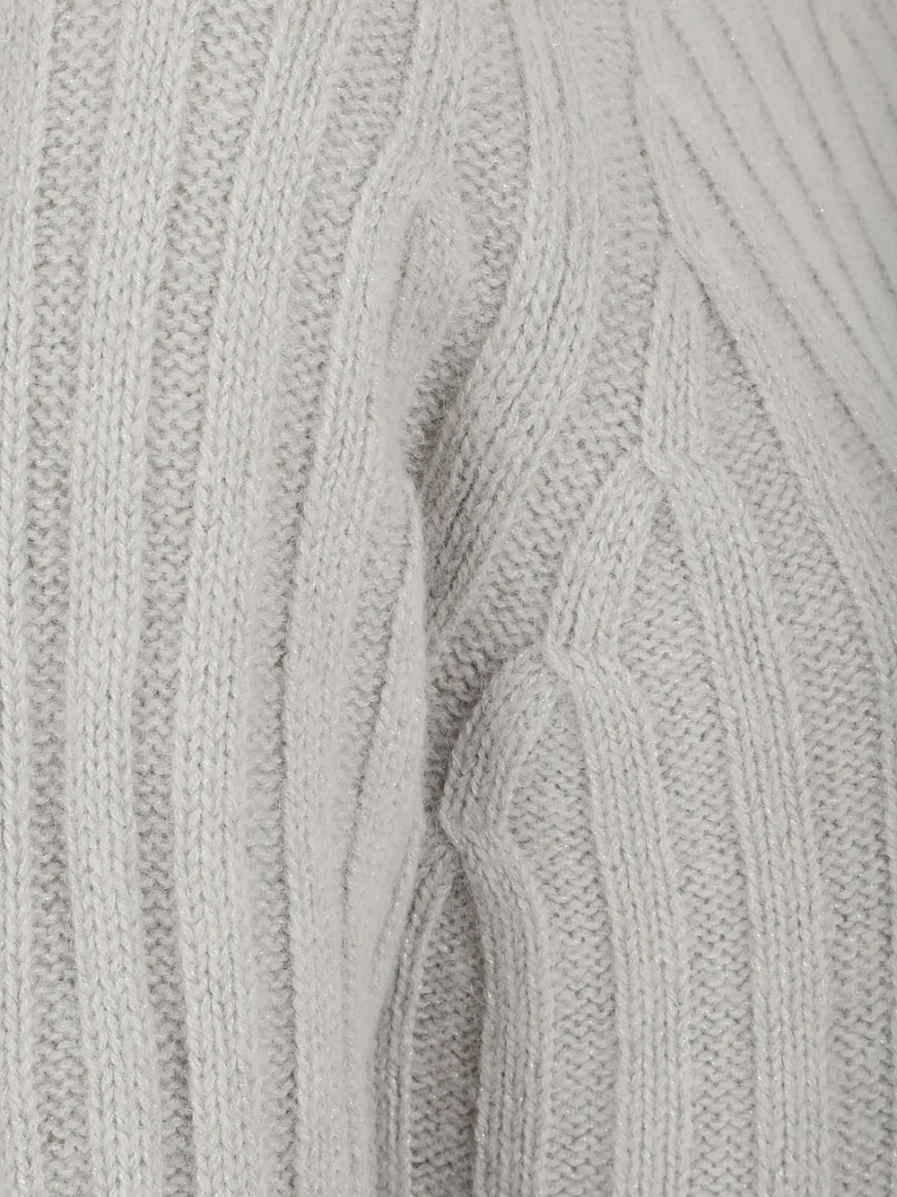 Peserico High Neck Long Sleeve Knit Sweater In Gray