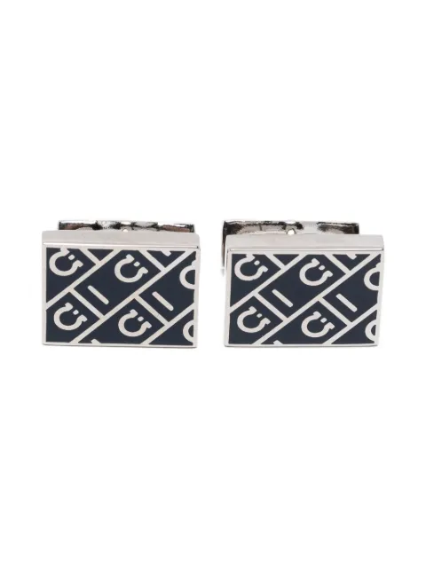 Ferragamo square pattern cufflinks