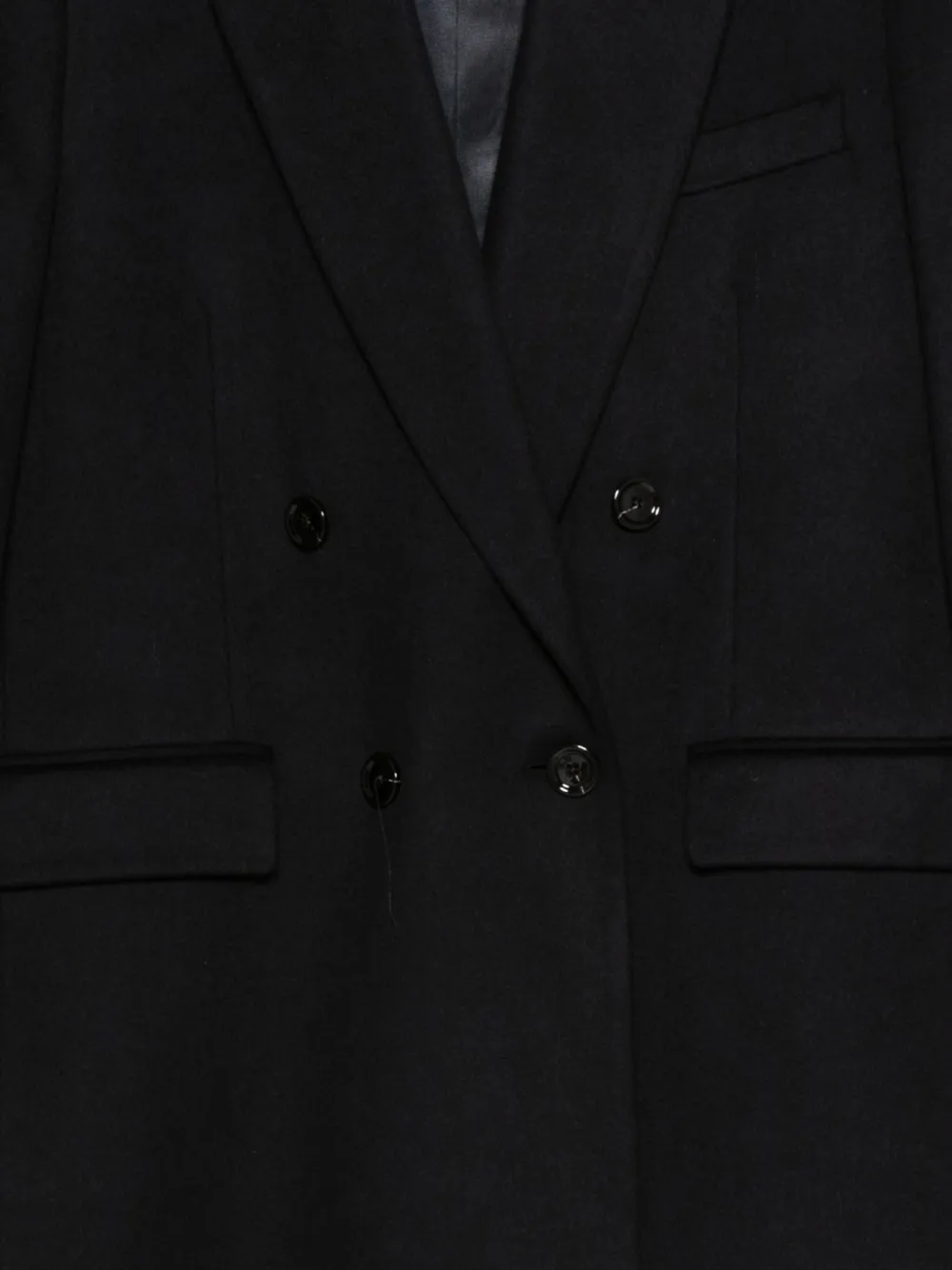 Lardini Double-breasted Long Coat Featuring Pockets In Black