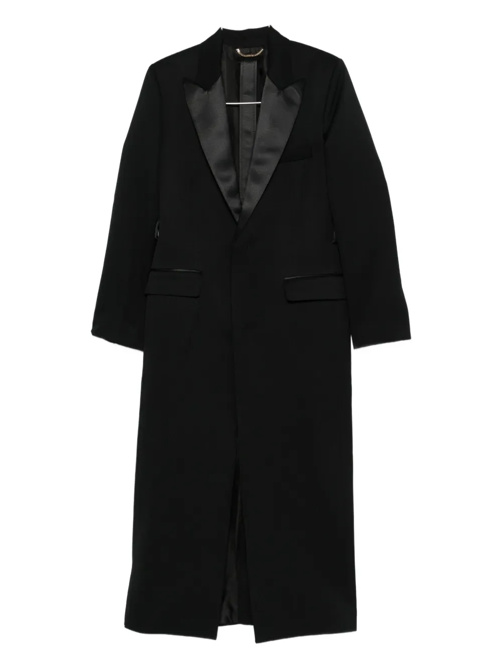 Victoria Beckham Shawl-lapel Slit Coat In Black