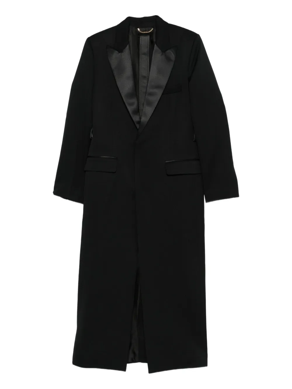 Victoria Beckham shawl-lapel slit coat - Nero