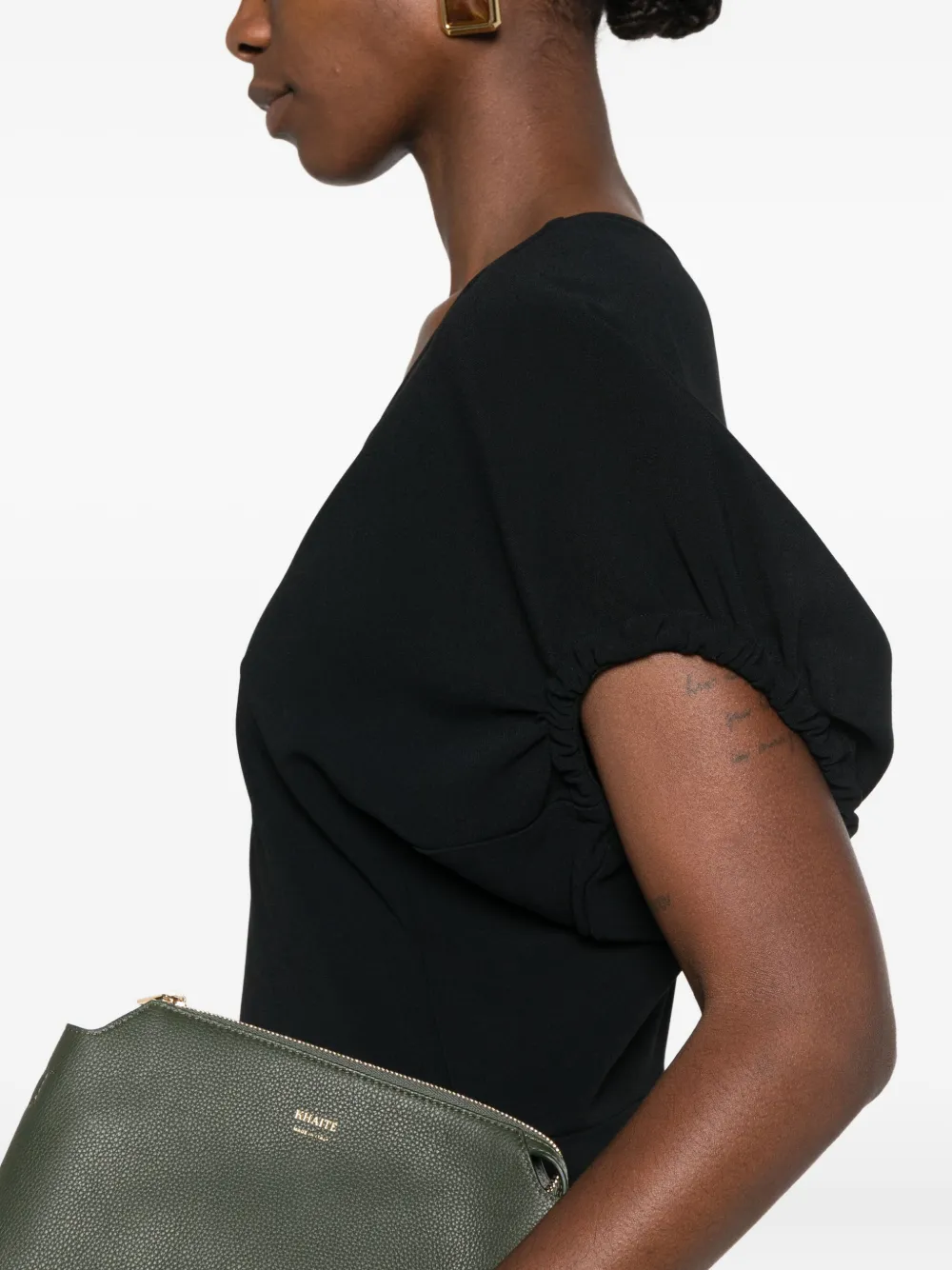 Victoria Beckham Edith V-neck Midi Dress In Black